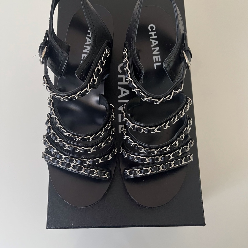 Chanel 2020 Interlocking CC Logo Gladiator Sandals